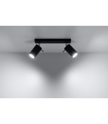 Ceiling Lamp RING 2 Black Rotating Tube Modern Loft Design GU10 30 x 8 x 15 cm