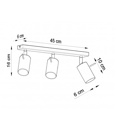 Ceiling Lamp RING 3 Black Rotating Tube Modern Loft Design GU10