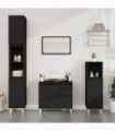 vidaXL 3 Piece Bathroom Cabinet Set Black Engineered Wood