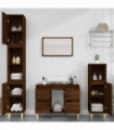 vidaXL 3 Piece Bathroom Furniture Set Brown Oak Engineered Wood