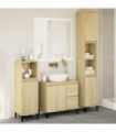 vidaXL 3 Piece Bathroom Furniture Set Sonoma Oak Engineered Wood