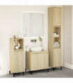 vidaXL 3 Piece Bathroom Furniture Set Sonoma Oak Engineered Wood