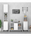 vidaXL 3 Piece Bathroom Furniture Set White Engineered Wood