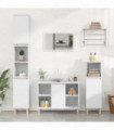 vidaXL 3 Piece Bathroom Furniture Set White Engineered Wood