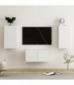 vidaXL 3 Piece TV Cabinet Set White Engineered Wood