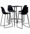 vidaXL 5 Piece Bar Set Plastic Black