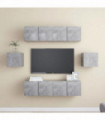 vidaXL 6 Piece TV Cabinet Set Concrete Grey Engineered Wood