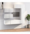 vidaXL 6 Piece TV Cabinet Set White Engineered Wood