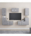 vidaXL 7 Piece TV Cabinet Set Concrete Grey Engineered Wood