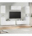 vidaXL 7 Piece TV Cabinet Set White Engineered Wood