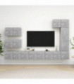 vidaXL 8 Piece TV Cabinet Set Concrete Grey Engineered Wood