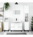 vidaXL Bathroom Cabinet High Gloss White 80x33x60 cm Engineered Wood