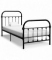 vidaXL Bed Frame Black Metal 90x200 cm
