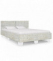 vidaXL Bed Frame Grey Natural Rattan 140x200 cm