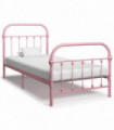 vidaXL Bed Frame Pink Metal 90x200 cm