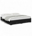 vidaXL Bed Frame with Drawers Black 200x200 cm Engineered Wood