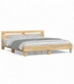 vidaXL Bed Frame with Headboard Sonoma Oak 180x200 cm Super King Size Engineered Wood