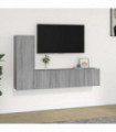 3 Piece TV Cabinet Set Grey Sonoma Engineered Wood