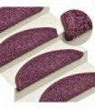 Carpet Stair Treads 15 pcs Dark Purple 65x21x4 cm