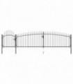Garden Fence Gate with Spear Top 5x1.5 m Black
