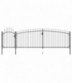 Garden Fence Gate with Spear Top 5x2 m Black