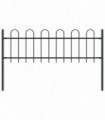 Garden Fence with Hoop Top Steel 1.7 m Black