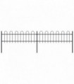 Garden Fence with Hoop Top Steel 3.4x0.6 m Black