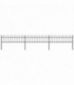 Garden Fence with Hoop Top Steel 5.1x0.6 m Black