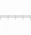 Garden Fence with Hoop Top Steel 6.8x0.6 m Black
