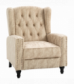 Armchair Beige Microfibre Metal Rubber Wood Manual Reclining 90° 165° 73x86x98cm