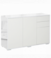 HOMCOM Side Cabinet with 2 Door Cabinet and 2 Drawer for Home Office White