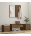 Hallway Furniture Set Brown Oak Engineered Wood