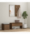 Hallway Furniture Set Brown Oak Engineered Wood