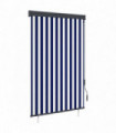 Outdoor Roller Blind 120x250 cm Blue and White
