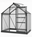 Polycarbonate Walk-In Garden Greenhouse Aluminium Frame w/ Slide Door 6 x 4ft
