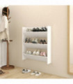 vidaXL Wall Shoe Cabinet White 80x18x90 cm Engineered Wood