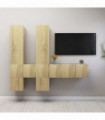 vidaXL 7 Piece TV Cabinet Set Sonoma Oak Engineered Wood