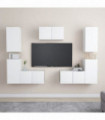 vidaXL 7 Piece TV Cabinet Set White Engineered Wood
