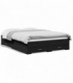vidaXL Bed Frame with Drawers Black 140x190 cm Engineered Wood
