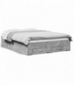 vidaXL Bed Frame with Drawers Concrete Grey 120x200 cm Engineered Wood