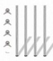 4 Height Adjustable Table Legs Chrome 1100 mm