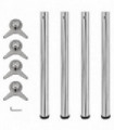 4 Height Adjustable Table Legs Chrome 710 mm