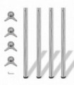 4 Height Adjustable Table Legs Chrome 870 mm