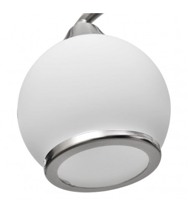 Ceiling Lamp with Glass Shades on Waving Rail for 5 E14 Bulb