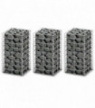 Gabion Set 3 pcs Galvanised Wire 25 x 25 x 50 cm