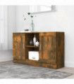 Sideboard Smoked Oak 120x30.5x70 cm Engineered Wood