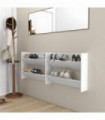 Wall Shoe Cabinet 2 pcs White 80x18x60 cm Engineered Wood