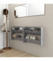 Wall Shoe Cabinets 2 pcs Concrete Grey 80x18x60 cm Engineered Wood