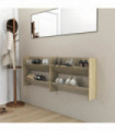 Wall Shoe Cabinets 2 pcs Sonoma Oak 80x18x60cm Engineered Wood
