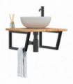 vidaXL Basin Shelf Wall Mounted Steel and Solid Wood Oak